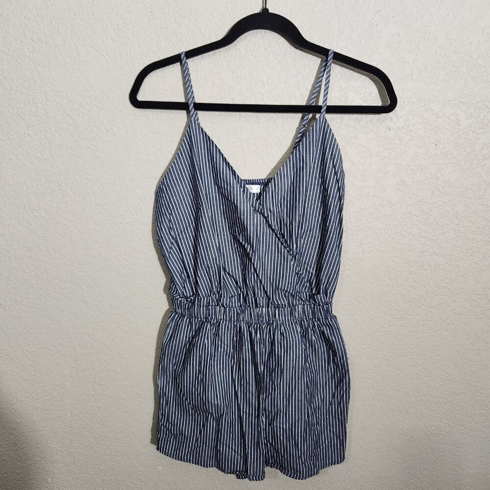 Active USA Romper Womens Small Striped Spaghetti Strap Summer Playsuit Jumpsuit